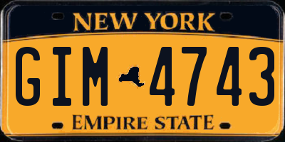 NY license plate GIM4743