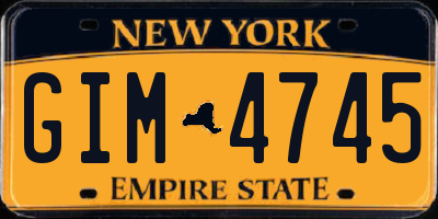 NY license plate GIM4745