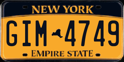 NY license plate GIM4749