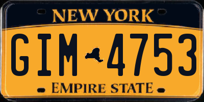 NY license plate GIM4753