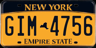 NY license plate GIM4756