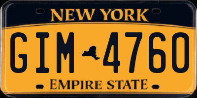 NY license plate GIM4760