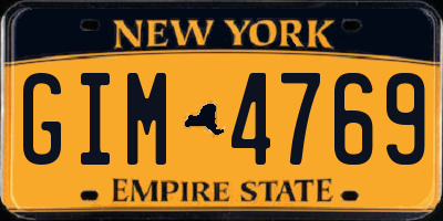 NY license plate GIM4769