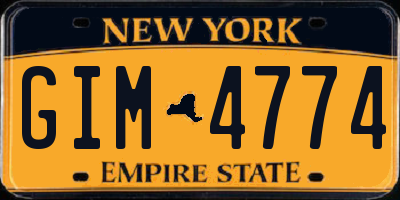 NY license plate GIM4774
