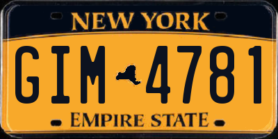 NY license plate GIM4781