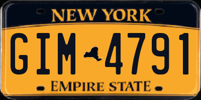 NY license plate GIM4791