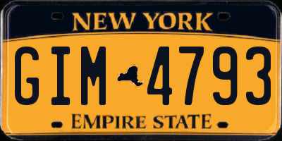 NY license plate GIM4793