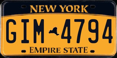 NY license plate GIM4794