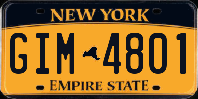 NY license plate GIM4801