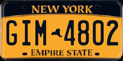 NY license plate GIM4802