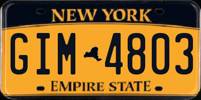 NY license plate GIM4803