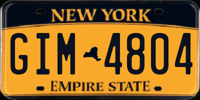 NY license plate GIM4804