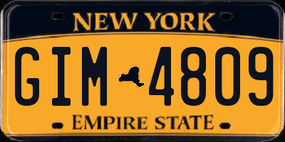 NY license plate GIM4809