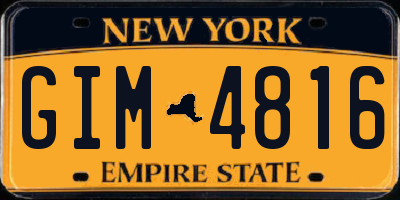 NY license plate GIM4816