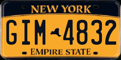 NY license plate GIM4832