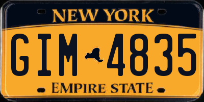 NY license plate GIM4835