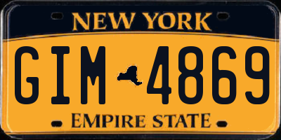 NY license plate GIM4869