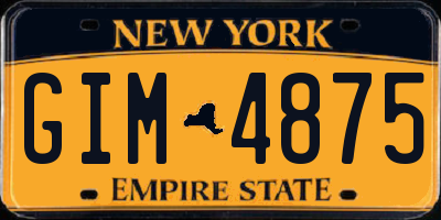 NY license plate GIM4875