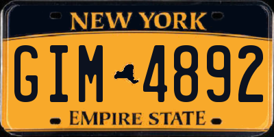 NY license plate GIM4892