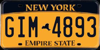 NY license plate GIM4893
