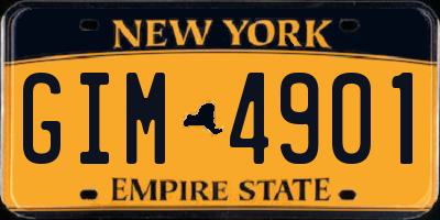 NY license plate GIM4901