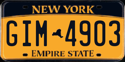 NY license plate GIM4903
