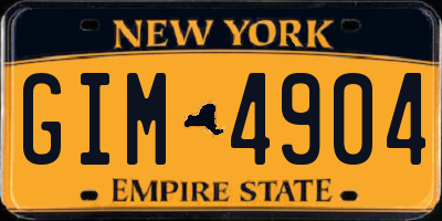 NY license plate GIM4904
