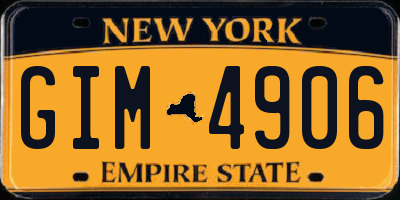 NY license plate GIM4906