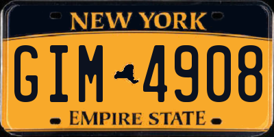 NY license plate GIM4908