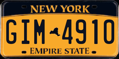 NY license plate GIM4910