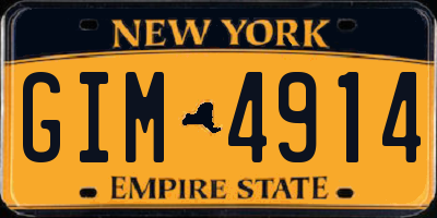 NY license plate GIM4914