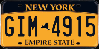 NY license plate GIM4915