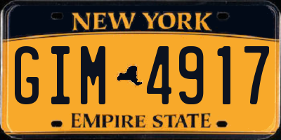 NY license plate GIM4917