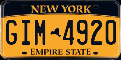 NY license plate GIM4920