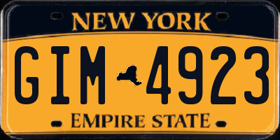 NY license plate GIM4923