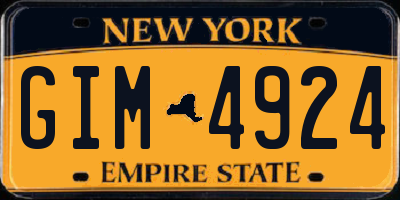 NY license plate GIM4924