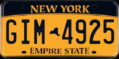 NY license plate GIM4925