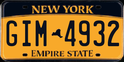 NY license plate GIM4932