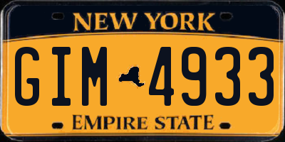 NY license plate GIM4933