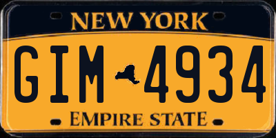 NY license plate GIM4934