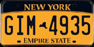 NY license plate GIM4935