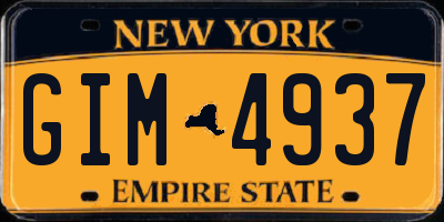 NY license plate GIM4937