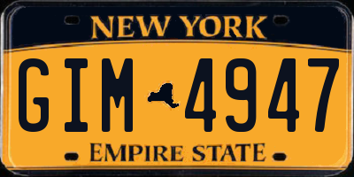 NY license plate GIM4947