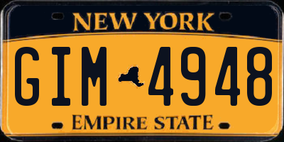 NY license plate GIM4948