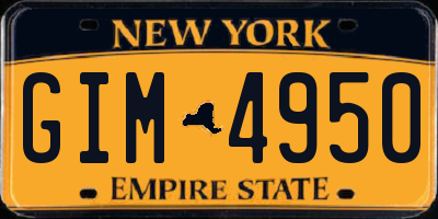 NY license plate GIM4950