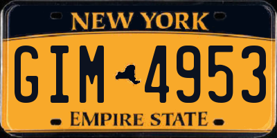 NY license plate GIM4953