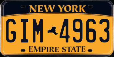 NY license plate GIM4963