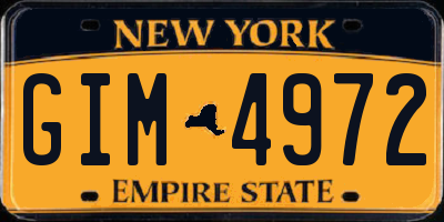 NY license plate GIM4972