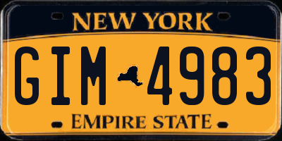 NY license plate GIM4983