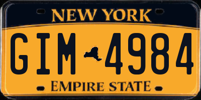 NY license plate GIM4984